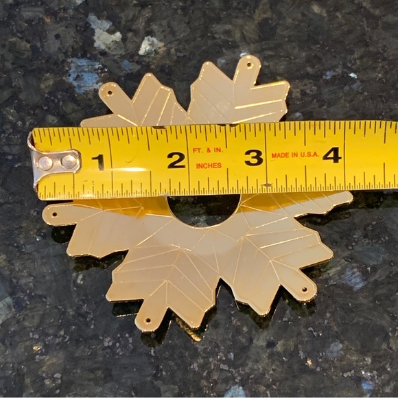 New! Princess House gold snowflake taper bobeche sets decorations candles #611 - Picture 4 of 6